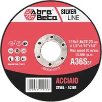 Disco da Taglio Abra Beta A36S 115mm Spessore 1,0-1,6mm Metalli - 1,6 mm