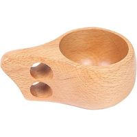 Wooden camp cup wooden tea cup tea cup rubber wood(two holes)