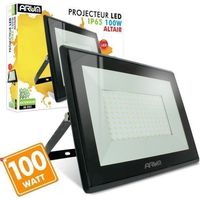 Arum Lighting – Projecteur LED 100W 9000 lumens IP65 – Haute luminosité 6500K – Fonte d'aluminium pour diffusion chaleur – Utilisation extérieure