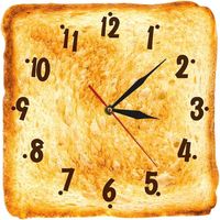 CCYKXA Wall Clock, Silent Clock, Quiet Wall Clocks, Contemporary Clock Design, Trendy Wall Clock, Funky Toast Clock, Creative Wall Decoration 30x30x4m for Home, Living Room and Bedrooms