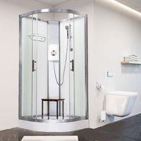 Vidalux Pure E 1000 x 1000 Electric Shower Cabin Triton Lux White 9.5KW