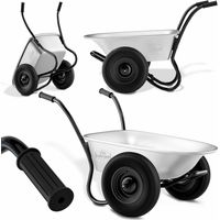 Gardebruk – Brouette de jardin 2 roues 150 kg – Cuve galvanisée 100 L – Jantes en acier thermolaqué – Roues pneumatiques tout-terrain