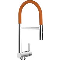 Unterfenster Wasserhahn Vorfenster Umklappbar 6 CM Verchromt Kuechenarmatur mit Orange 360 schwenkbarem Auslauf und abnehmbare 2 strahl Handbrause