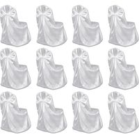 Housses/Revêtements de chaise pour banquet de mariage 12 pcs Blanc BGT57037