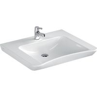 Lavabo PMR 65cm sans trop-plein – Céramique sanitaire – Design épuré pour accessibilité – Hygiène optimale – Sélection Cazabox