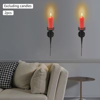 Wall Candle Holder Set of 2 Wall Candle Holders Torch Design Wall Candle Holder Black Wall Candle Holder Iron Wall Candle Holder for Living Room and Dining Room