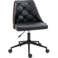 Vinsetto silla de oficina giratoria silla de escritorio ergonómica tapizadas pu altura ajustable función de basculante salón oficina 53x62x77-87 cm