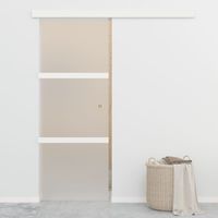 Porta Scorrevole,Porta a scorrimento,Porta singola Fermi Vetro ESG e Alluminio Argento 76x205 cm XZZ496996 MaisonChic