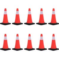 Cônes de signalisation réfléchissants à base lourde 10 pcs 50cm vidaXL