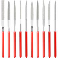 Diamant-Nadelfeilen-Set, 2 x 100 mm, Mini-Modellierfeilen, Diamantfeilen, Mikro-Diamantfeilen für Metall, Glas, Holz, Schnitzerei, Handwerk, 10 Stück
