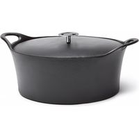 Volcan - Cocotte Ovale 35cm fonte de fer émaillée noire avec couvercle