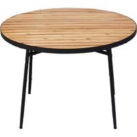 BOCARNEA - Table salon de jardin Babor Balcony - Table Bois Acacia et Acier - Table pliable - 110 x 75 cm - 4 places, bois et noir
