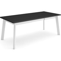 Skraut Home - Mesa Comedor, Mesa Fija Cocina y Salón, 200, Para 10 Comensales, Patas de madera, Estilo Moderno, Negro