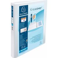 Classeur 2 anneaux plastifié Exacompta KREACOVER® personnalisable A4+ - Dos 4,7 cm blanc
