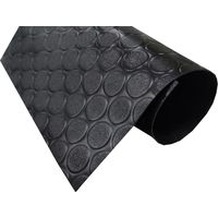 Pavimento PVC 100% Gomma Pavimento Protettivo Design Nero Bottoni Spessore 1MM 100X200CM