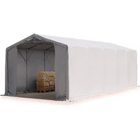 TOOLPORT Carpa almacén 6x10 m carpa industrial con 3m de altura lateral PRIMEtex PVC 2300 N ignifuga 100% impermeable gris