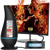 Upgrade Antenne TV, Antenne TV Intérieure Puissante TNT HD,Antenne intérieure HDTV pour TV Longue portée et réception à 360° amplificateur de Signal de Support amélioré pour Les chaînes locales HD 4K