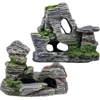 Fish Tank Decoration Aquarium Stone Aquarium Decorating,2pcs Fish Tank Rockery Hiding Cave Decoration For Fish Tank, For Fish Tank Decor Stone for Aquascape for Aquatic Pets