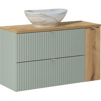Mueble lavabo 100cm Verde Jade y Madera