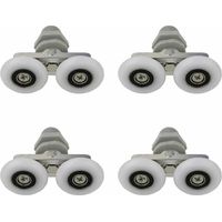 Rodillos para mampara de ducha, ruedas dobles, ruedas deslizantes, repuesto para mampara de ducha de baño, 27 mm, 4 unidades
