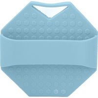 Gant exfoliant doux en silicone alimentaire bleu, brosse de bain ergonomique avec trou, gommage corporel réutilisable