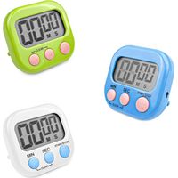 3-teiliger magnetischer Küchentimer mit 3 Farben, Stoppuhr mit großem LCD-Display, digitale Stoppuhr und Alarm, Kindertimer, Countdown-Timer für Küche, Kochen, Duschen, Sport FLITI