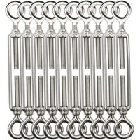 AIDUCHO Tendeur Fil De Fer,M5 Tendeurs De Fil,Tendeur De Cable Crochet Et Crochet,Tendeurs De Cable En Acier Inoxydable 304,Utilisé Pour Cordes À Linge,Suspendre,Cable De Garde Corps -10 Pièces OO
