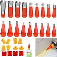 30 Pcs Calfeutrage Buse Applicateur Réutilisable, Amovibles Applicateur de Buse de Calfeutrage, Plusieurs Tailles Acier Inoxydable Calfeutrage Buse Applicateur pour Fenêtres, Coins