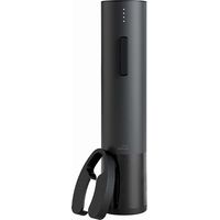 Elektrischer Korkenzieher mit USB, Schwarz Luxe aus Edelstahl.