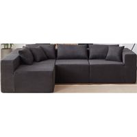 104-Inch Corduroy Modular L Shaped Sectional Sofa,Luxury Floor Couch Set,Upholstered Indoor Furniture,Foam-Filled Compressed Sofa for Living Room,Bedroom,4 PCS Free Combination