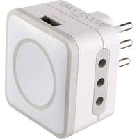 DREIFACH-ADAPTER MIT USB-ANSCHLUSS 10A 2P+T - 2 Steckdosen 10A+T