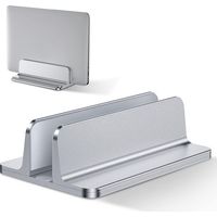 Vertikaler Laptopständer, Laptopständer aus Aluminium, verstellbarer Desktop-Laptopständer, Silber