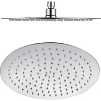 Balterley Deluxe Round Fixed Ultra Thin Slimline Shower Head Durable Stainless Steel Construction, 300x300mm - Chrome Finish