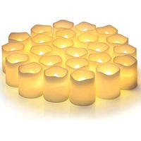 24 Pièces Bougies LED Flamme Vacillante,Chandelles Clignotantes Lampe,Chauffe-Plat Électriques Sans Flamme Petite Bougie,pour La Maison Décorations de Noël Mariage Pâques Decoration