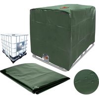 Grüne 1000-l-IBC-Wassertankabdeckung für 1000-l-IBC-Regenfass (275 Gallonen), wasserdichte Schutzhülle für Regenwassertank aus 210D-Oxford-Gewebe.