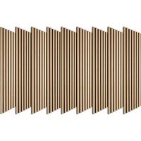 Decoon – Lot de 9 panneaux décoratifs muraux en chêne clair véritable 120x30 cm – Tête de lit 200 cm – Facile à poser sans découpe – 3,24 m²