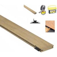 Kit terrasse 25m² en bois exotique itauba Longueur 1850mm avec clips HardWood, Lambourde, cale de ventilation, plot pvc et Bande bitumineuse