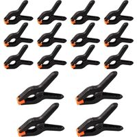 16 abrazaderas de resorte de plástico, herramientas de bricolaje, abrazaderas, pinzas de agarre para carpintería, fotografía, arte y manualidades, 2 pulgadas, color negro