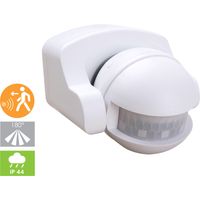 Détecteur IR extérieur 180° - GAO - Portée 12 m - Temps 10 s a 4 min - IP44 - Blanc