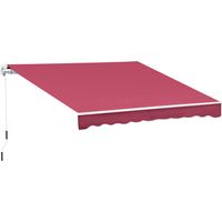 Tenda da Sole Avvolgibile a Parete 3x2.5m in Poliestere Rosso Bordeaux