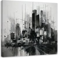 Wandbild für das Wohnzimmer Stadt Abstraktion Grau Modern 50x50 cm