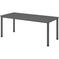 bümö Schreibtisch Serie-H Gestell: Graphit Rechteck: 180 x 80 cm