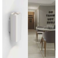 Applique da parete in gesso rettangolare attacco GU10 lampada doppia emissione di luce verticale lineare bianco verniciabile