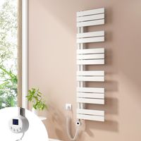 Heilmetz Badheizkörper Elektrisch Heizkörper mit Heizstab, Handtuchtrockner mit Temperaturgeregelte Heizstäbe, 140x40cm Weiß