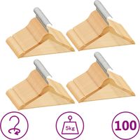 Cintres antidérapants 100 pcs Bois dur vidaXL