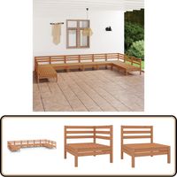 Salon de jardin 10 pcs Marron miel Bois de pin massif - Salon De Jardin - Mobilier De Jardin - Ensemble De Salon - Meubles De Jardin En Bois - Bois De Pin