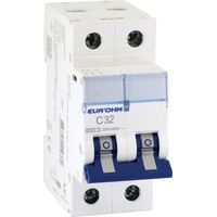 20328 Eur'ohm Disjoncteur 2p 32a Courbe C Connexion Vis/vis 6ka Nf