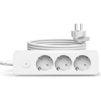 Multiprise 3 prises avec fiches plates commutées, bloc 3 prises, rallonge 230 V 1,8 m, blanc