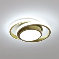 Comely – Plafonnier LED moderne doré 35W 4000lm 6500K – Éclairage intérieur puissant – Design compact 28x23x6,5cm – Luminaire pour salon, chambre, couloir