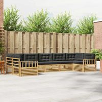 vidaXL Ensemble de canapés d'extérieur 7 pc Blanc et anthracite